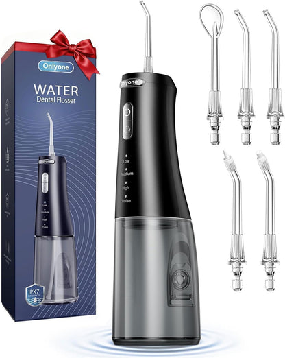 Ultimate Portable Water Flosser - Adjustable Pressure, Rechargeable, 300ml Tank for Orthodontics & Sensitive Gums, Perfect for Home & Travel