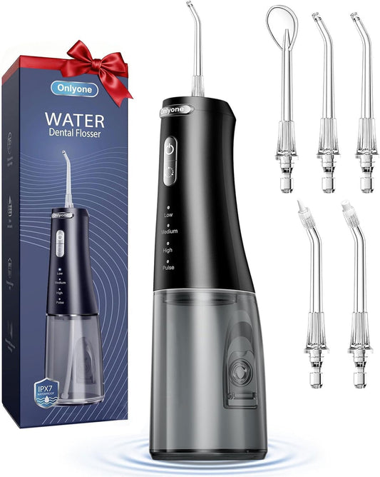 Ultimate Portable Water Flosser - Adjustable Pressure, Rechargeable, 300ml Tank for Orthodontics & Sensitive Gums, Perfect for Home & Travel