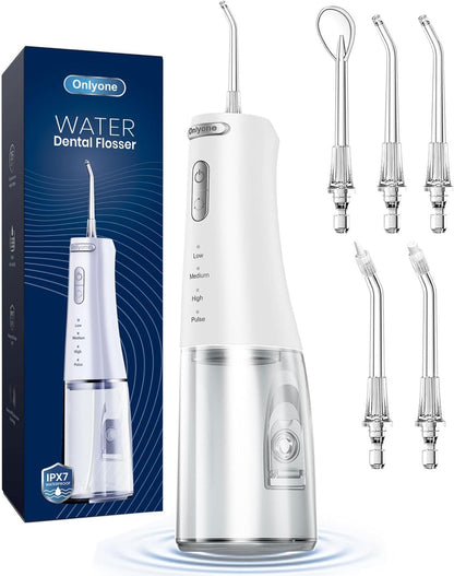 Ultimate Portable Water Flosser - Adjustable Pressure, Rechargeable, 300ml Tank for Orthodontics & Sensitive Gums, Perfect for Home & Travel