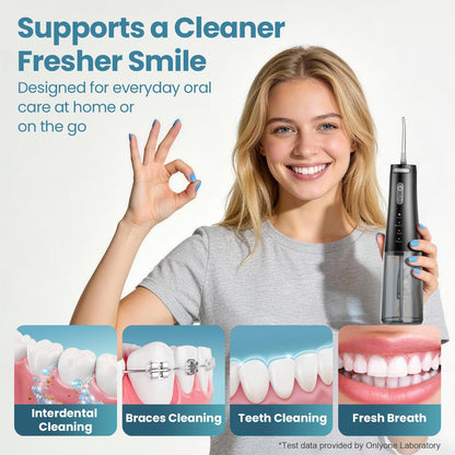 Ultimate Portable Water Flosser - Adjustable Pressure, Rechargeable, 300ml Tank for Orthodontics & Sensitive Gums, Perfect for Home & Travel
